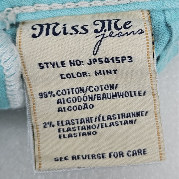 Rare Miss Me mint green capri jeans JP5415P3 Size 28 - Picture 5 of 15